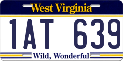 WV license plate 1AT639