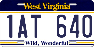 WV license plate 1AT640