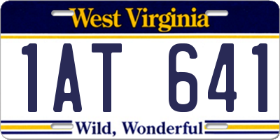 WV license plate 1AT641