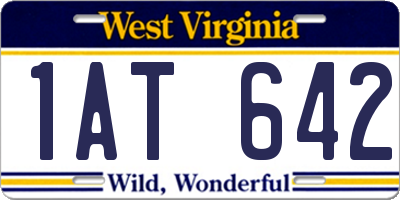 WV license plate 1AT642