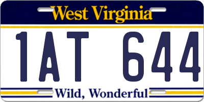 WV license plate 1AT644