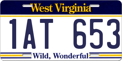 WV license plate 1AT653