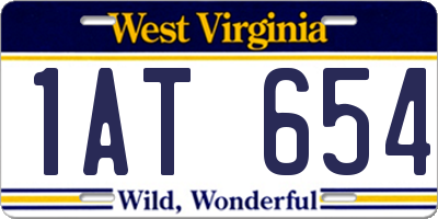 WV license plate 1AT654