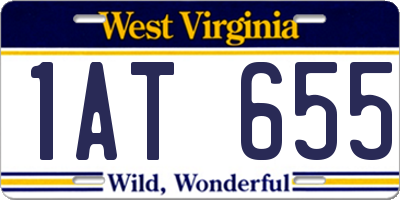 WV license plate 1AT655