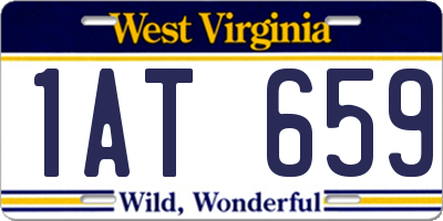 WV license plate 1AT659