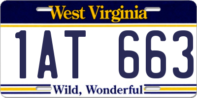 WV license plate 1AT663