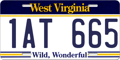 WV license plate 1AT665