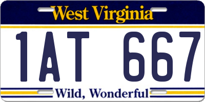 WV license plate 1AT667