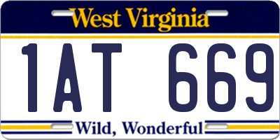 WV license plate 1AT669