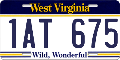 WV license plate 1AT675