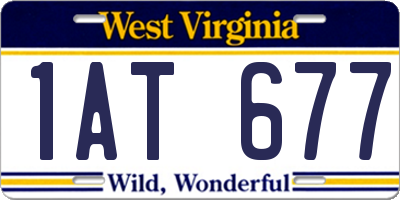 WV license plate 1AT677