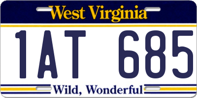 WV license plate 1AT685