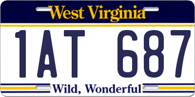 WV license plate 1AT687