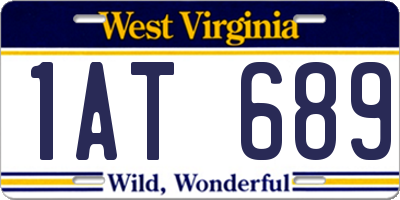 WV license plate 1AT689