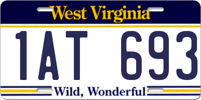 WV license plate 1AT693