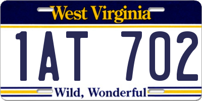 WV license plate 1AT702