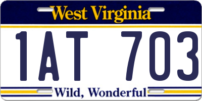 WV license plate 1AT703