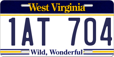 WV license plate 1AT704
