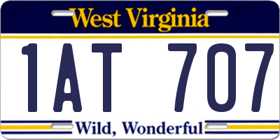 WV license plate 1AT707