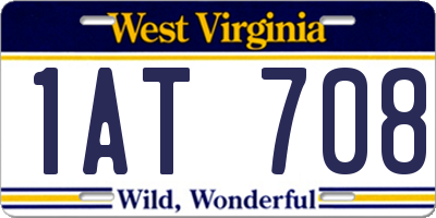 WV license plate 1AT708