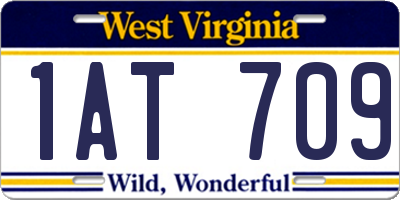 WV license plate 1AT709