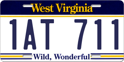 WV license plate 1AT711