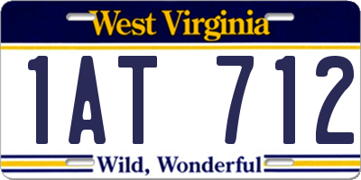 WV license plate 1AT712