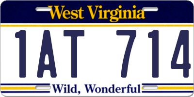 WV license plate 1AT714