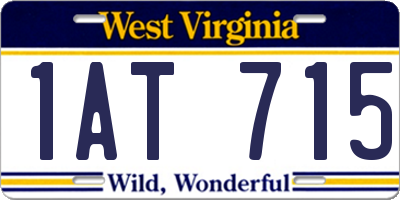 WV license plate 1AT715