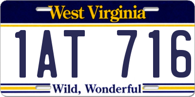 WV license plate 1AT716
