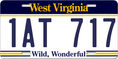 WV license plate 1AT717