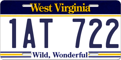 WV license plate 1AT722
