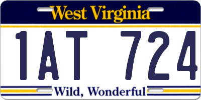 WV license plate 1AT724