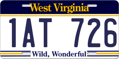 WV license plate 1AT726