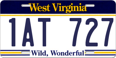 WV license plate 1AT727