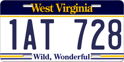WV license plate 1AT728