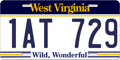 WV license plate 1AT729