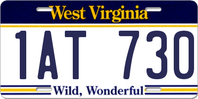 WV license plate 1AT730