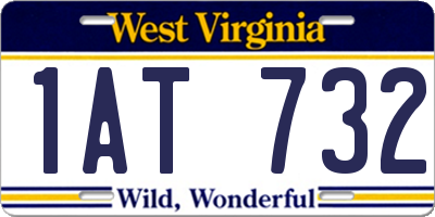 WV license plate 1AT732