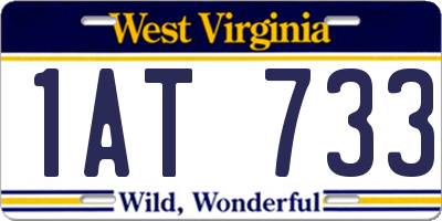 WV license plate 1AT733