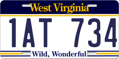 WV license plate 1AT734