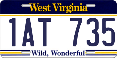WV license plate 1AT735