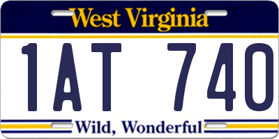 WV license plate 1AT740