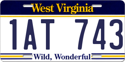 WV license plate 1AT743