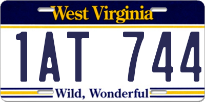 WV license plate 1AT744