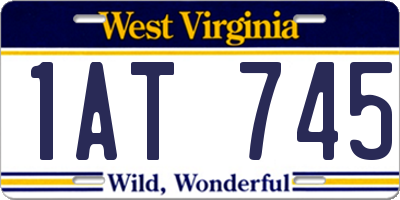 WV license plate 1AT745