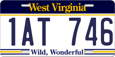 WV license plate 1AT746