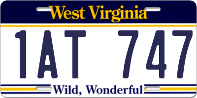 WV license plate 1AT747