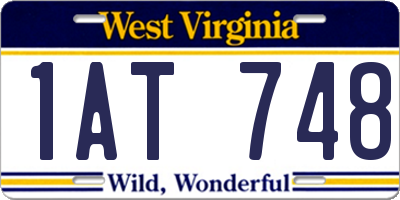 WV license plate 1AT748