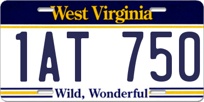 WV license plate 1AT750